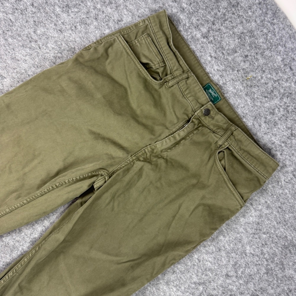 Woolrich Green Label Collection Mens Olive Drab Cotton Stretch Pants 34x32